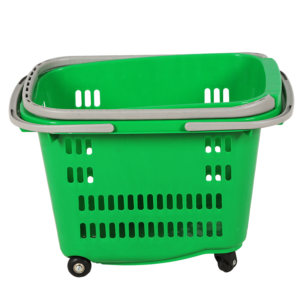Cesta rodante de plástico para tienda de 40 litros
