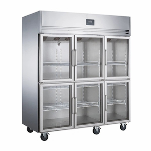 Refrigeración por aire de 2~8℃/refrigeración estática Refrigerador vertical de 6 puertas de vidrio Refrigerador comercial 