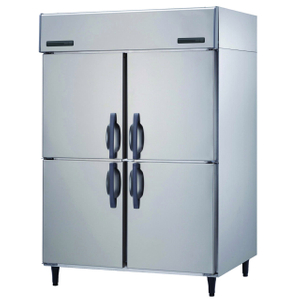 -22~-7℃/-6~12℃ AirCooling 4 puertas sólidas Refrigerador vertical de doble temperatura Refrigerador comercial