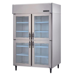 -6~12℃ Refrigeración por aire 4 puertas de vidrio Refrigerador vertical de acceso Refrigerador comercial 