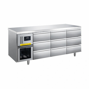 0 ℃ a -5 ℃ refrigeración por aire 9 cajones debajo del refrigerador comercial del refrigerador del cajón contrario 