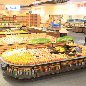 Estante del soporte del estante del supermercado de la exhibición de frutas y verduras