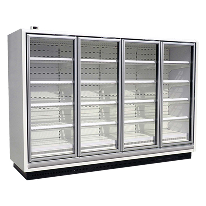 Congelador vertical de la exhibición de la puerta de cristal de Multideck 4 del supermercado