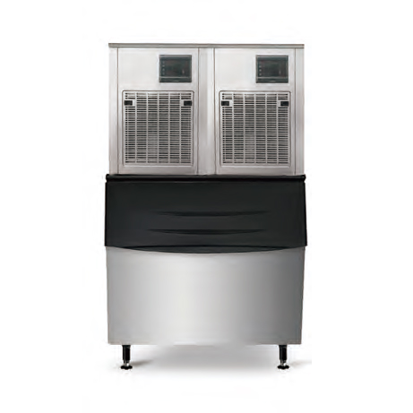 Máquina para fabricar hielo comercial refrigerada por aire de tipo modular Chewblet de 560 KG/24H con depósito de almacenamiento