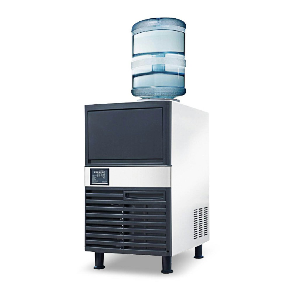Máquina para hacer hielo comercial independiente, refrigerada por aire, con cubo de almacenamiento para agua purificada embotellada, 36-55 KG/24H