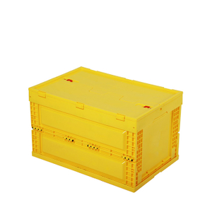 Caja de almacenamiento de plástico plegable que ahorra espacio con tapa