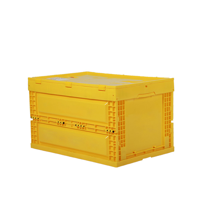 Caja de almacenamiento de plástico plegable que ahorra espacio con tapa