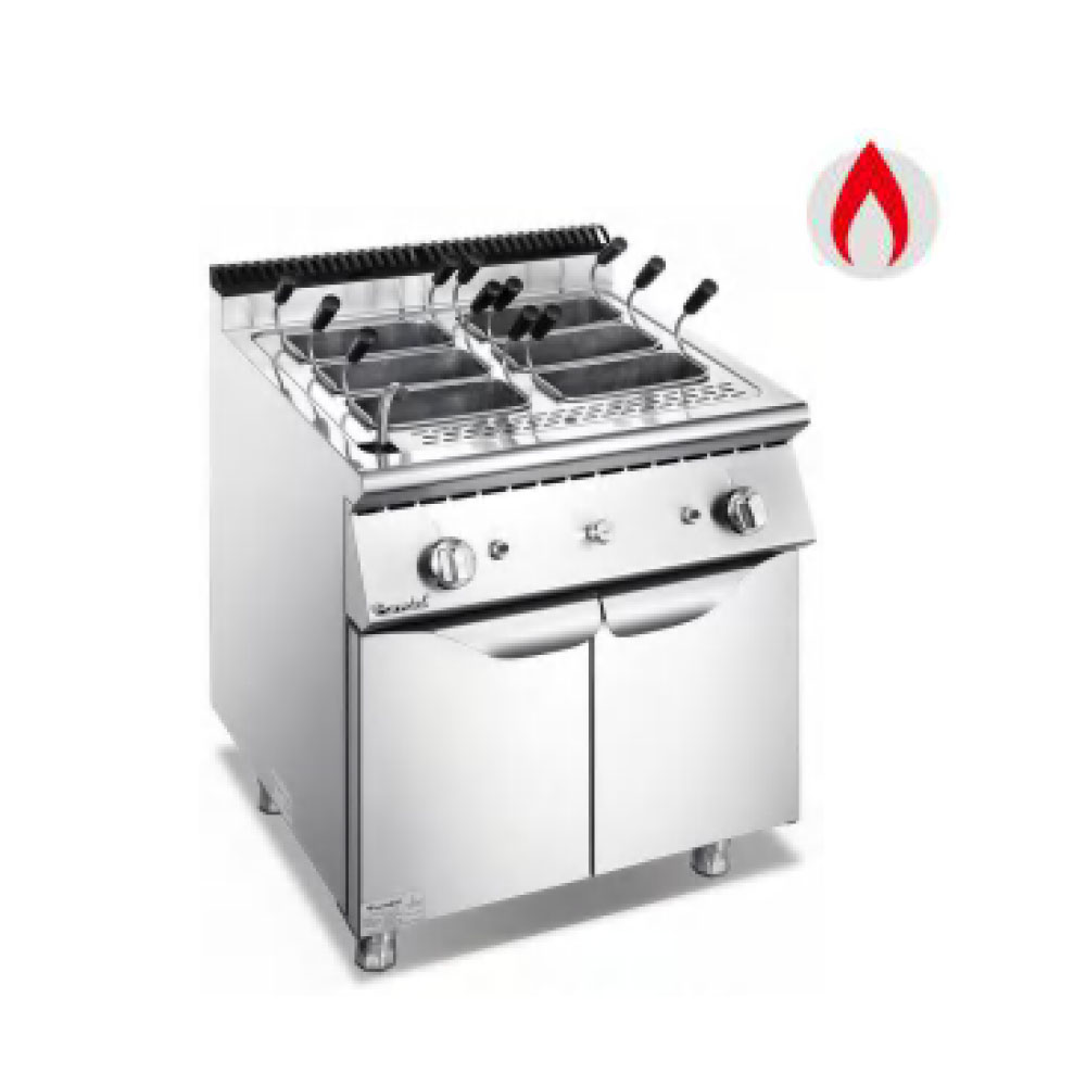Cocedor de pasta a gas con mueble